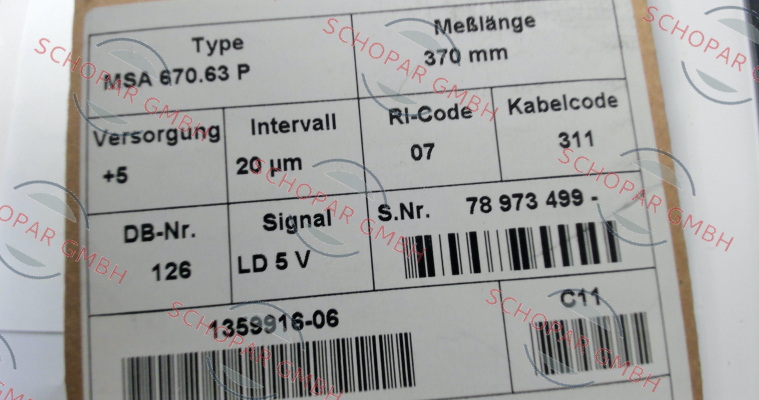 Rsf Elektronik-MSA670.63 P 370 10 07 LD RSF ID 1359916-06 price