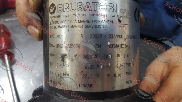 Brusatori-COD:MP02 14235020  NO: 20529/33   obsolete, replace by MPT40 24 3000 9/56-B14  price