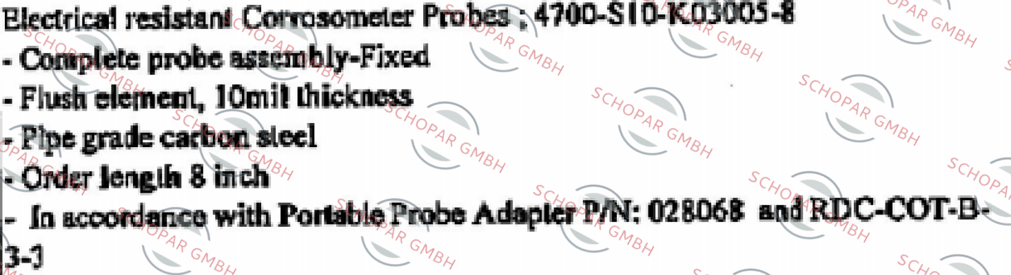 Cosasco-P/N 4700-S10-K03005-8  price