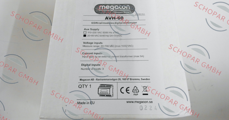 Megacon-596121 / AVH60 24 VDC 50-60Hz price