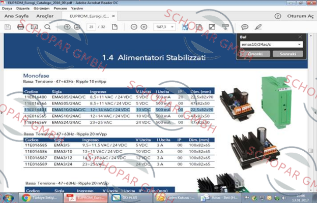 Eurogi-11E016401 / EMAS10 / 24AC / C price