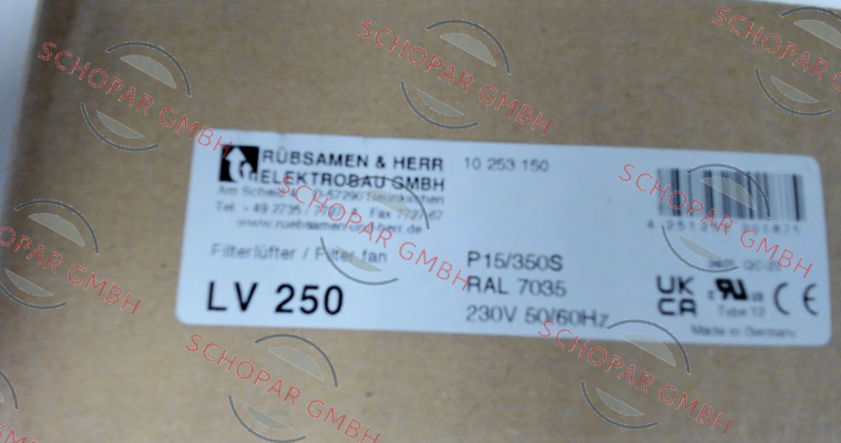 Rübsamen & Herr-LV 250 Light gray RAL 7035 - 230V AC price