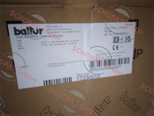 Baltur-TBG 35 P code 17330010 price