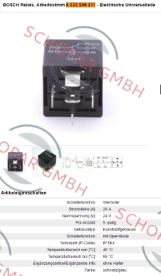 Bosch-0 332 209 211 price