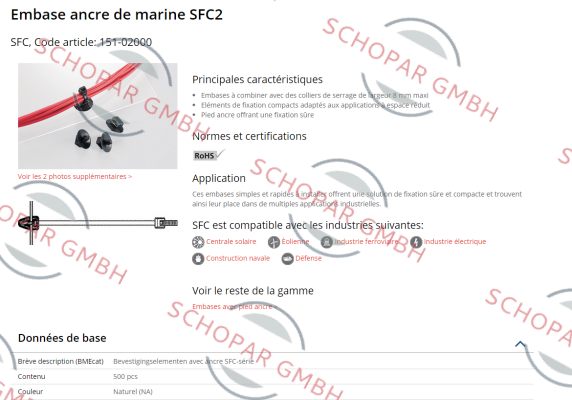 Hellermann Tyton-SFC2 PA66 NA 500 (151-02000) (pack 1x500) price