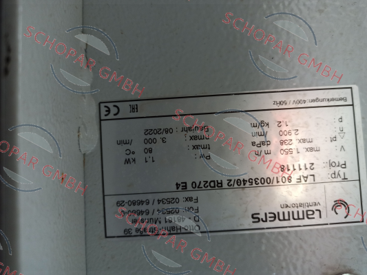 Lammers-LAF 801/003540/2 RD720 E4 price