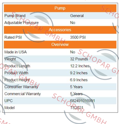 General Pump-TS2021 price