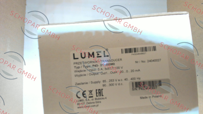 LUMEL-type Р43-211300М0 price