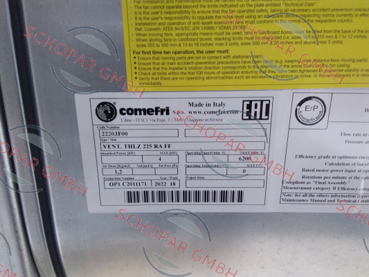 Comefri-THLZ 225 FF RA price