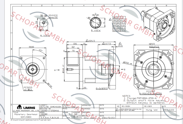 LIMING  MACHINERY CO.-S/N: M418914005 / MODEL: SB-180 price