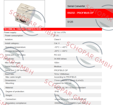 PAVONE SISTEMI-S125 RS232 price