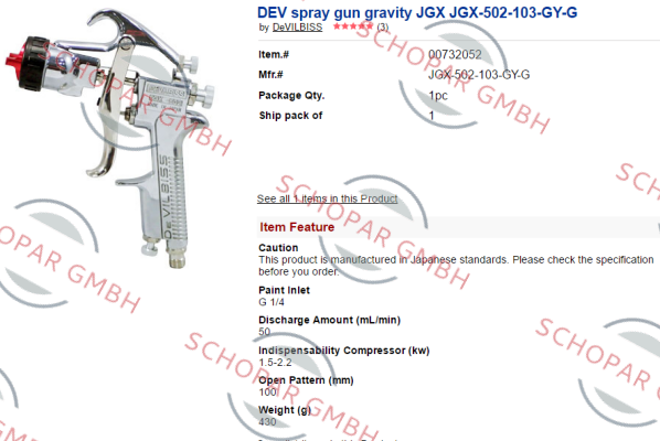 Devilbiss-JGX-502-103-GY-G  price