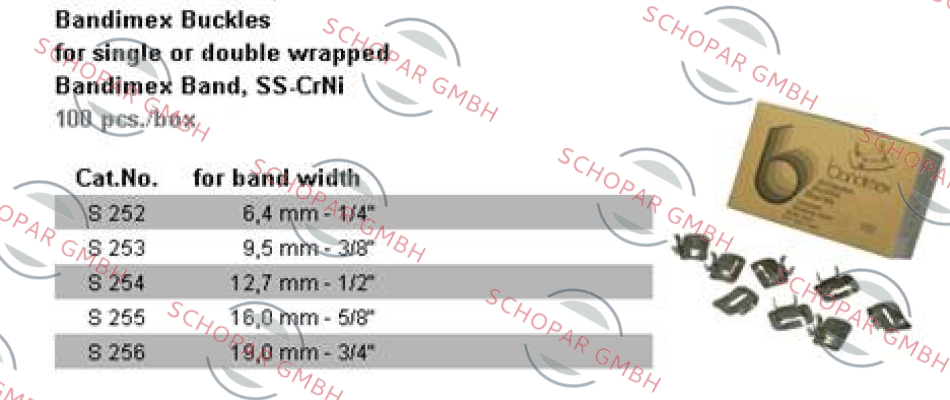 Bandimex-3/8” rostfrei V2A S 253  price