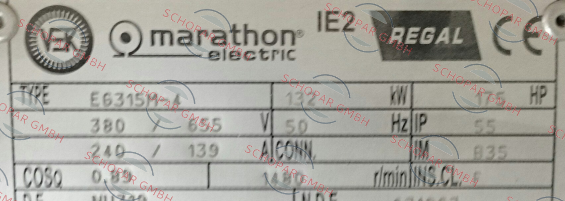 Marathon (Regal)-E6315M-4 obsolete, replaced by HJN315M-4  price