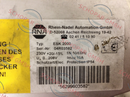 RNA-31003561 , type ESK-2000  price
