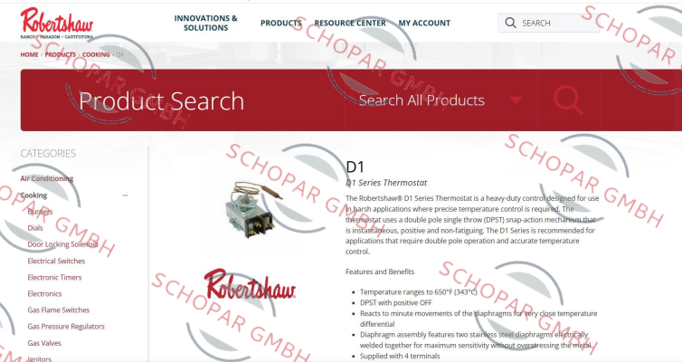 Robertshaw-D1 series price