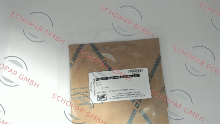 Fey-PPS002458 / FK 3 - AS 150,00 / 6,00 x 1,00 Mat. 1.1221 price