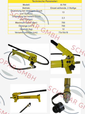 Hydrafore Power Tools-B-700 - Handpumpe price