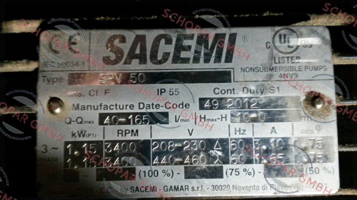 Sacemi-SPV 50 49-2012 price