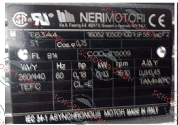 Neri Motori-MR63A4 B14 265/460/60 price