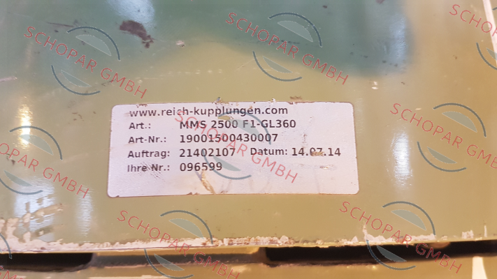Reich Kupplungen-19001500430007 / MMS 2500 F1-GL350 price