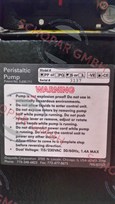 Graymills-spare tube for pump S/N 3137  price