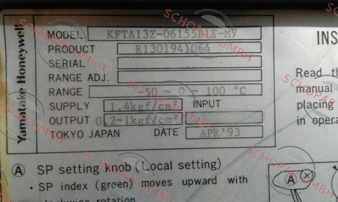 Yamatake - Azbil-CONTROLER UNIT for KF TA13Z06155BIT-M7  price