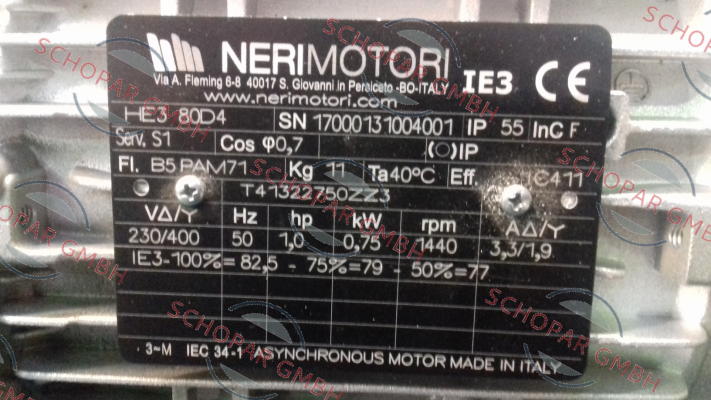 Neri Motori-HE3 80D 075 4P B5 V230/400/50+PAM71  price