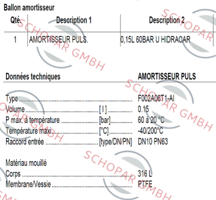 Hidracar-F002A06T1-AI  price