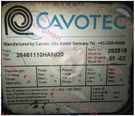 Cavotec-28461110HA9820 OEM  price