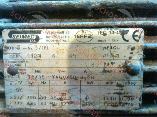 Seimec (Rossi)-HFF90L4B5, replaced by HBF 90L 4 230.400-50 B5  price