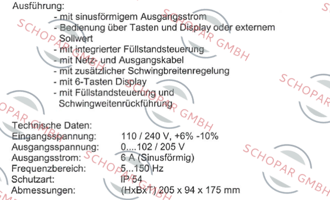 Vibra Schultheis-MFS268-6-230 price