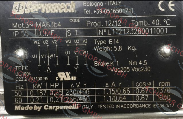 Servomech-L112123280011001  price