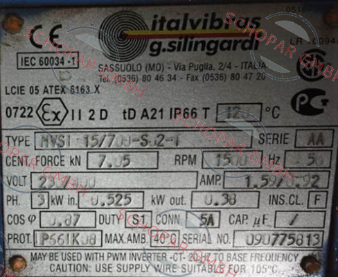 Italvibras-MVSI 15/700T-S02 price