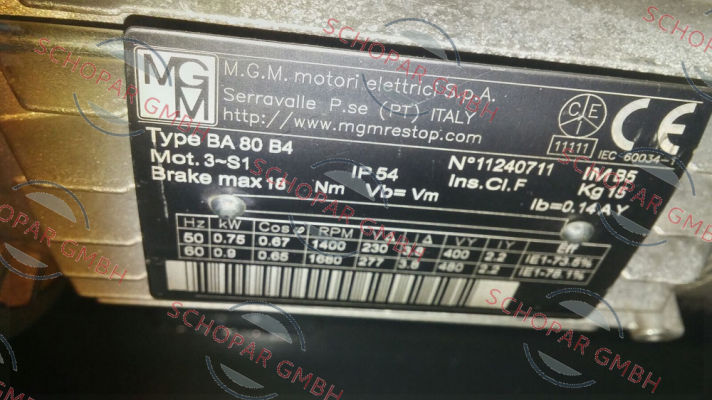 M.G.M MOTORI-80 AC 230/400/50 old code / new code BAX 80 B4 kw 0,75 price