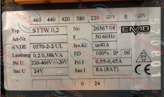 EMB Wittlich-Typ STTW 0,2  price