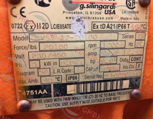 Italvibras-(US REFERENCE NUMBER) - MVSI 12-20100- (MVSI 10/10000-S02) EU- REFERENCE NUMBER   price