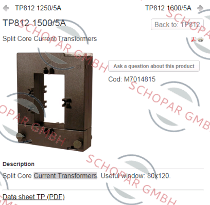 Circutor-M70147 / TP-812 1250/5A price