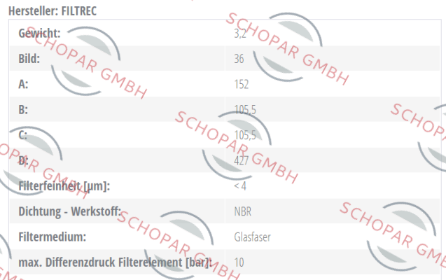 Filtrec-R432G03  price