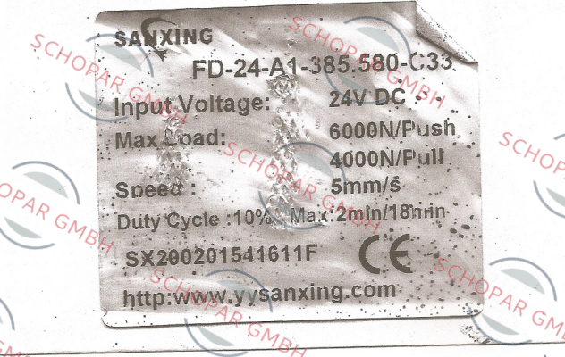 Sanxing-FD-24-A1-385.580-C33 obsolete, replace by set price