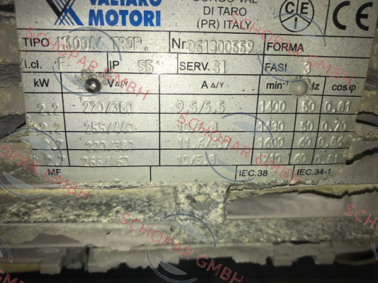 Valtaro Motori-M100/4P/2.2KW/230-400-50/B5 A NORME IE2 price
