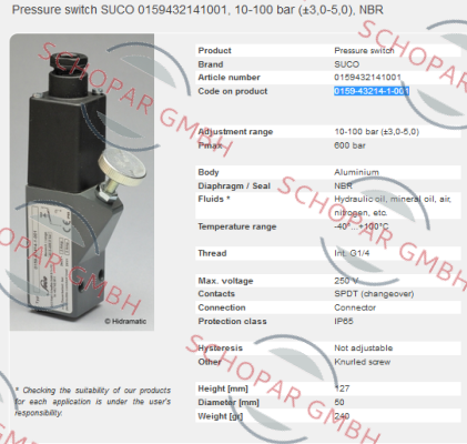 Suco-0159-43214-1-001 price