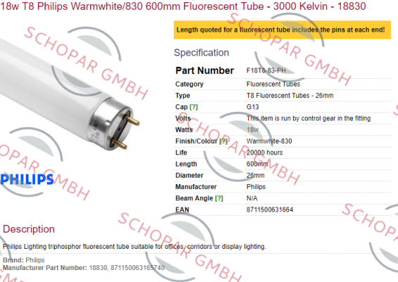 Philips-F18T8-83-PH price