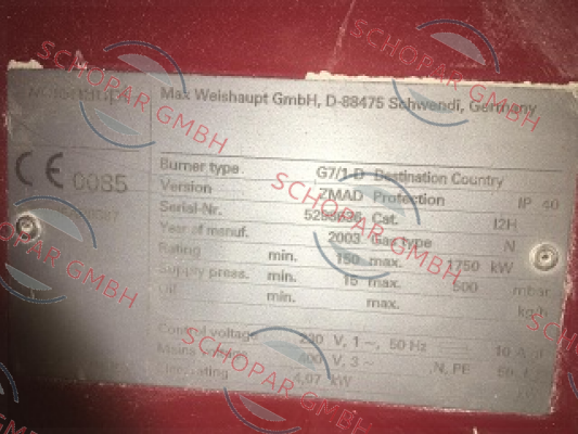 Weishaupt-15132714347 price