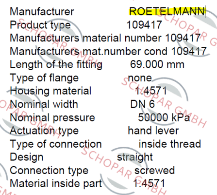 Rotelmann-109417 price