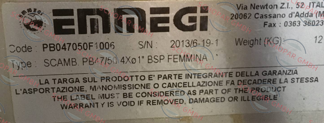 Emmegi-PB047050F1006 price