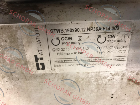 GT Attuatori-GTWB.190x90.12.NP36A.F14.000 price