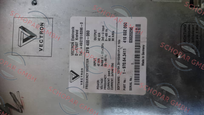 Vectron-ZFB 400-060 42 KVA  - OEM price