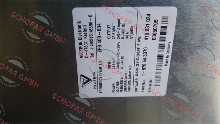 Vectron-ZFB400-034 23.5 KVA  - OEM price