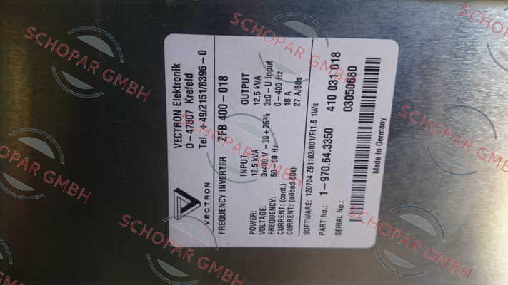 Vectron-ZFB 400-018 12.5 KVA  - OEM price